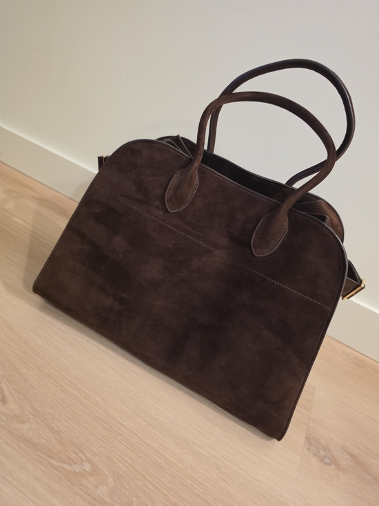 Handbags - The ROW LIKE Classic Dark Brown Suede Tote Bag - Women's Handbag